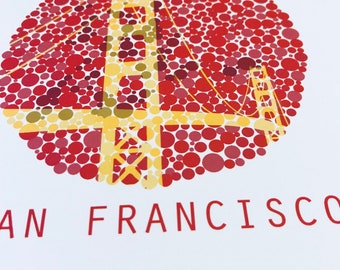 Puente Daltónico San Francisco Rojo y Amarillo Golden Gate