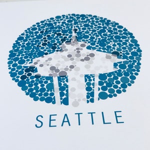 Daltoniści Seattle Blue and White Space Needle