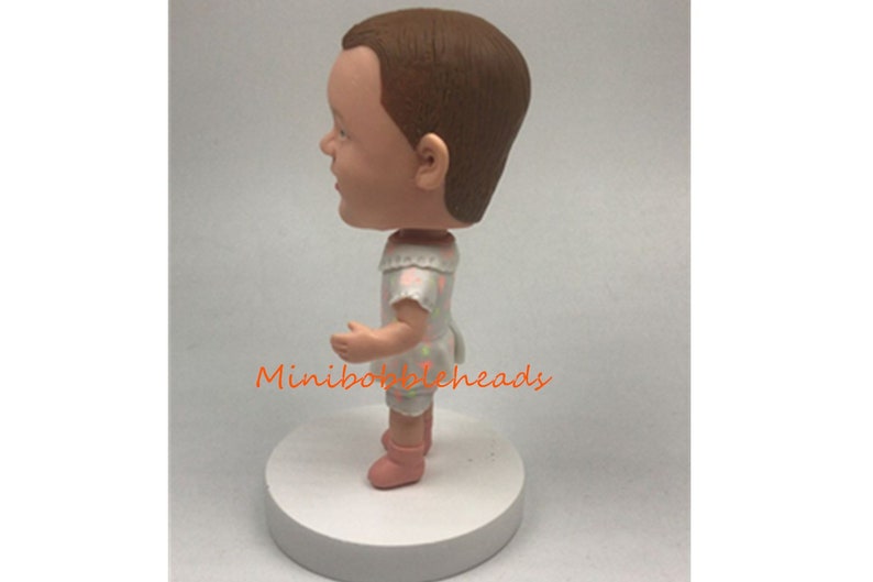 Custom Creative Handmade Polymer Clay Bobble head Little Child Bobbleheads Cake Toppers