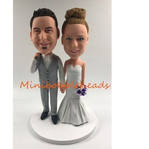 Handmade Custom Wedding Bobblehead Creative Wedding Gift - 100% Handmade Polymer Clay Bobbleheads Cake Toppers