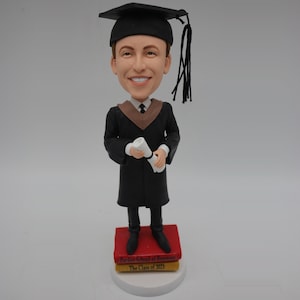 Customized Graduation Bobbleheads Figurine, Custom PhD Bobblehead, Custom Master Figurines Bobbleheads, Personalized Students Bobblehead