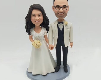 Wedding topper Cake toppers wedding bobblehead custom Cake topper wedding figurine Wedding bobble head custom wedding cake topper