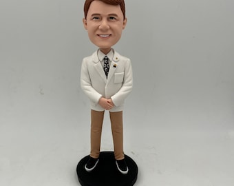 Personalized Polymer Clay Bobblehead, Custom Father Statue, Family Keepsake