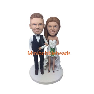 Handmade Custom，Romantic Wedding,  Bobblehead, Happy companion Gift, Polymer Clay,Custom Bobbleheads， Wedding Cake Toppers,American Pie