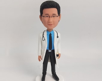 Personalized Doctor in scrubs bobblehead, Custom Medical Doctor Bobblehead Figurines, Unique Dentist Doctor Gifts For Him, gifts for doctor