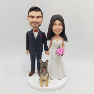 Custom Wedding Cake Topper Bobble Head, Handmade Custom Cake Toppers Wedding Figurine, Perfect Personalized Wedding Gifts for Couple