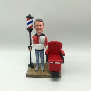 Hair salon,Custom Bobblehead Male Barber, Barber Custom Bobblehead, Male HairStylist Custom Bobblehead, Barber seat and turn light