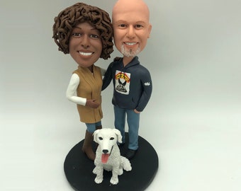 Custom wedding bobbleheads with dog/cat(pets) , bobbleheads couple,personalized bobblehead for wedding gifts