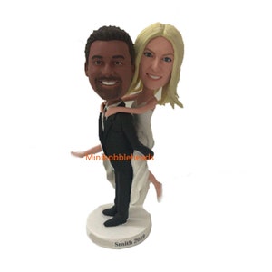 Handmade Custom，nodder wobbler,  Bobblehead, Happy companion Gift, Polymer Clay,Custom Bobbleheads， Wedding Cake Toppers,American Pie