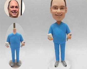 Custom Doctor Bobblehead, Personalized Clay Figurine, Unique Keepsake