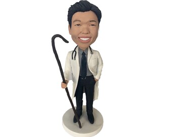 Bobbleheads custom,bobbleheads Graduation ,Crutch  Doctor gift, Christmas Presents For Doctors, Birthday Gifts For Doctor, Surgeon, Dentist