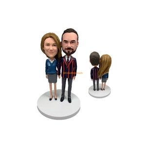 Custom Wedding Cake Topper, Couple Custom Bobbleheads, Groomsman Bridesmaid Bobblehead,polymer clay,cheap price dolls for two people