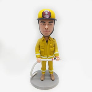 Orange County Firefighter Bobblehead Handmade Collectible Figure First Responder Gift