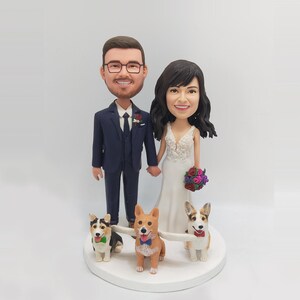 Wedding bobblehead custom ,Wedding cake topper ,Cake toppers for wedding custom wedding figurine wedding cake topper with dog/cat(pets)
