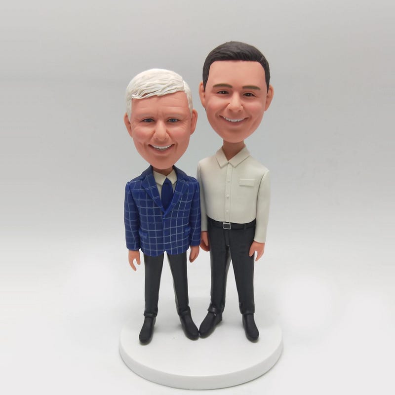 Father Son Bobblehead - Dad Boy Bond Figurine Set Gift main image 1