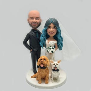 Custom Anniversary Couple Bobblehead Free Shipping, Personalized Lover Statues, Personalized Couples Figurines For Wedding