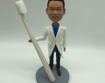 custom dentist bobblehead with holding toothbrush ,Christmas gifts For Doctors, Surgeon, Dentist,doctor gift