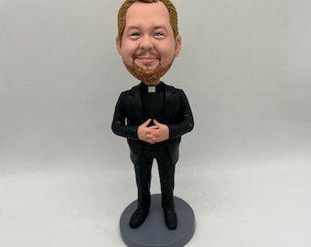 Custom Priest/Father bobblehead, Roman Catholic Church/Christianity clergy Bobble head,polymer clay figures, wedding gifts,chirstmas gifts