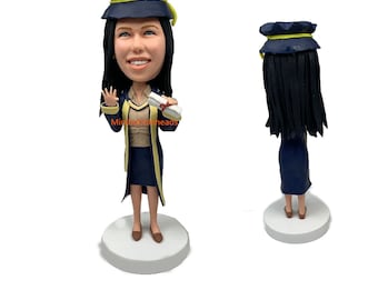 Custom Bobblehead Graduation Student, Female Graduate Custom Bobblehead, University Graduate Student Custom Bobblehead,Graduation Season