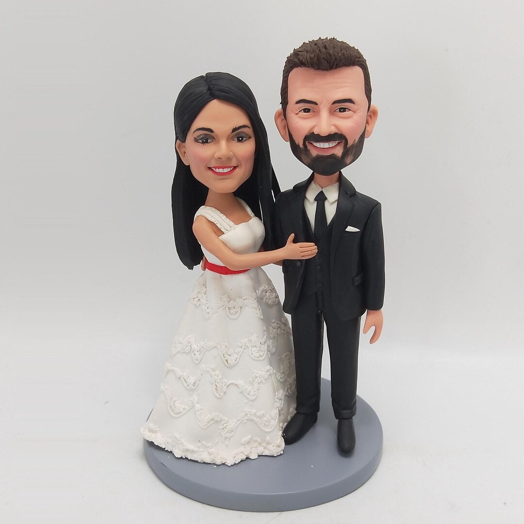 Custom Wedding Cake Topper Bobblehead,personalized Bride & Groom ...