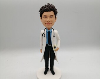 Bobbleheads custom,Custom Doctor Bobbleheads , Doctor gift, Custom Medical Doctor Bobblehead Figurines With Stethoscope and notebook