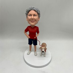 Custom female bobblehead with dog,personalize Dolls,christmas gifts for her/mother/girfriend/boss,surprised gift,gifts for her