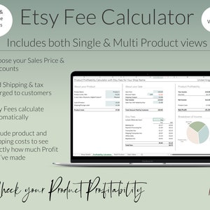 UK Etsy Fee and Product Profitability Calculator for UK Sellers Spreadsheet in Excel & Google Sheets Simple Auto calculations image 9