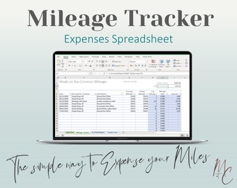 Mileage Tracker, Reimbursement and Taxable Expense Spreadsheet to calculate business trip mileage  | Automated Expense Calculation Template