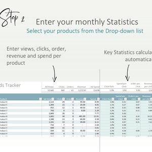 Etsy Ads, Promoted Listings Spreadsheet Template : Performance Manage your Etsy Marketing and track ROAS, Click Rate, Spend and Revenue image 4