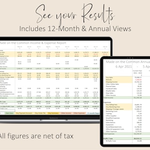 Canada Tax Registered Etsy Sellers Bookkeeping Spreadsheet in CAD Calculate Province GST/Hst PST Income & Expense Accounting Template image 8
