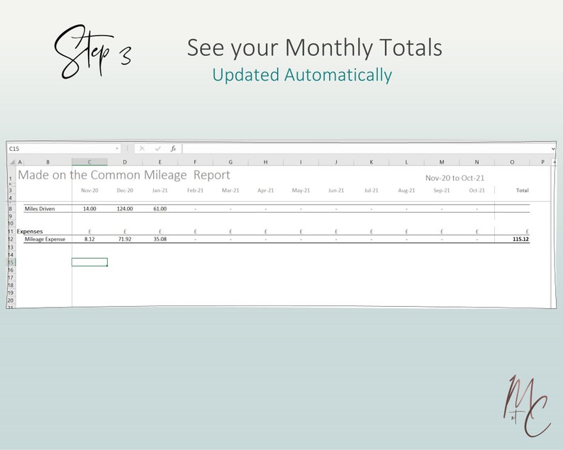 Mileage Tracker, Reimbursement and Taxable Expense Spreadsheet to