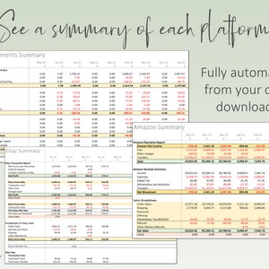 Canadian Bookkeeping Spreadsheet for sellers on multiple platforms Etsy Ebay Amazon Shopify Accounting Income Expense Excel Template image 4