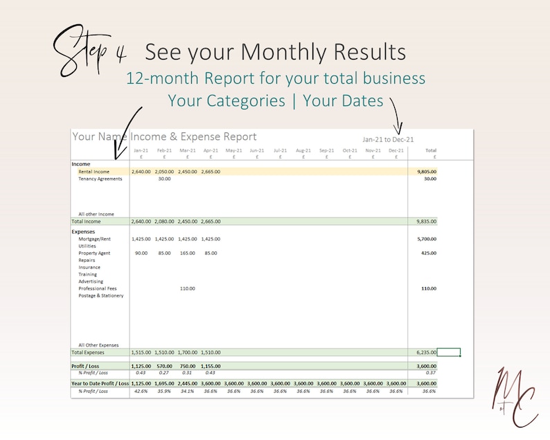 Rental Property Management Bookkeeping Spreadsheet Landlords Etsy UK