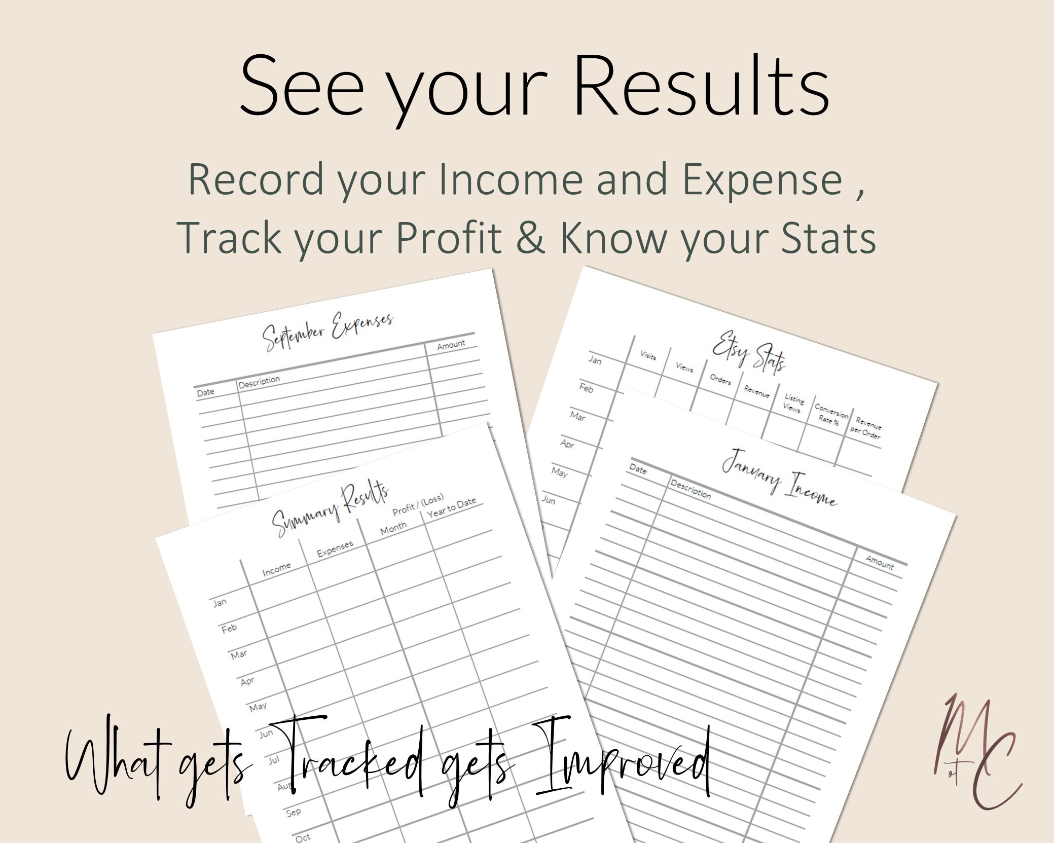Etsy Finance Planner for Etsy Sellers, Etsy Business & Admin Printable