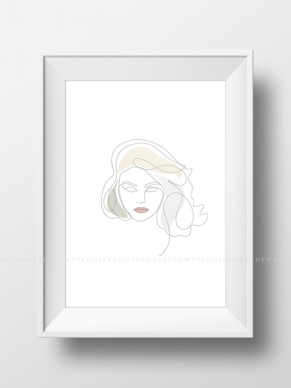 One Line Rysunek Twarzy Fryzura Szkic Grafika Linii Prosty Szkic Minimal Art Decor Do Pobrania Moda Szkic Art Zmysłowy