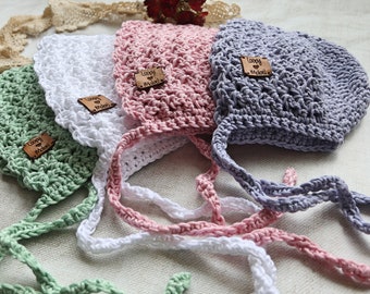 BELLE Crochet Baby Bonnet PDF Downloadable Pattern, Crochet Baby Bonnet Pattern, Baby Bonnet Crochet Pattern, Crochet Pattern for Baby Hat