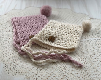POPPY Crochet Pixie Baby Bonnet PDF Downloadable Pattern, Crochet Pixie Hat Pattern, Baby Pixie Hat Crochet Pattern, Pixie Hat Pattern