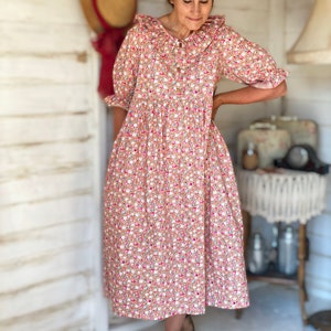 Women’s Dress & Blouse Sewing Pattern, PDF sewing, Maxi dress, blouse, womens sewing pattern, downloadable sewing pattern, Cottagecore dress