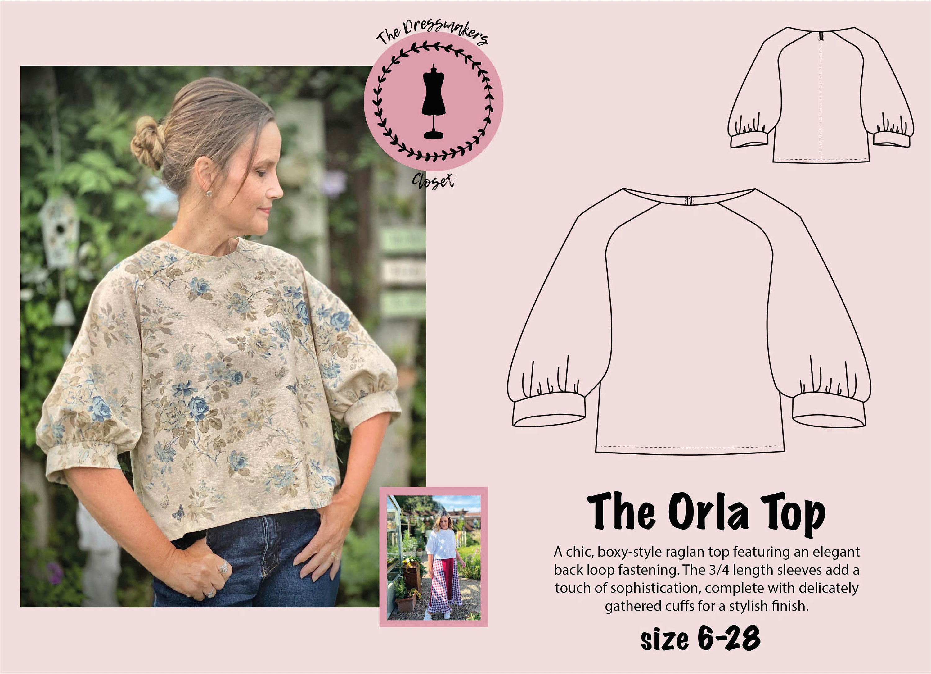 The Orla Top Sewing Pattern, Downloadable PDF, DIY