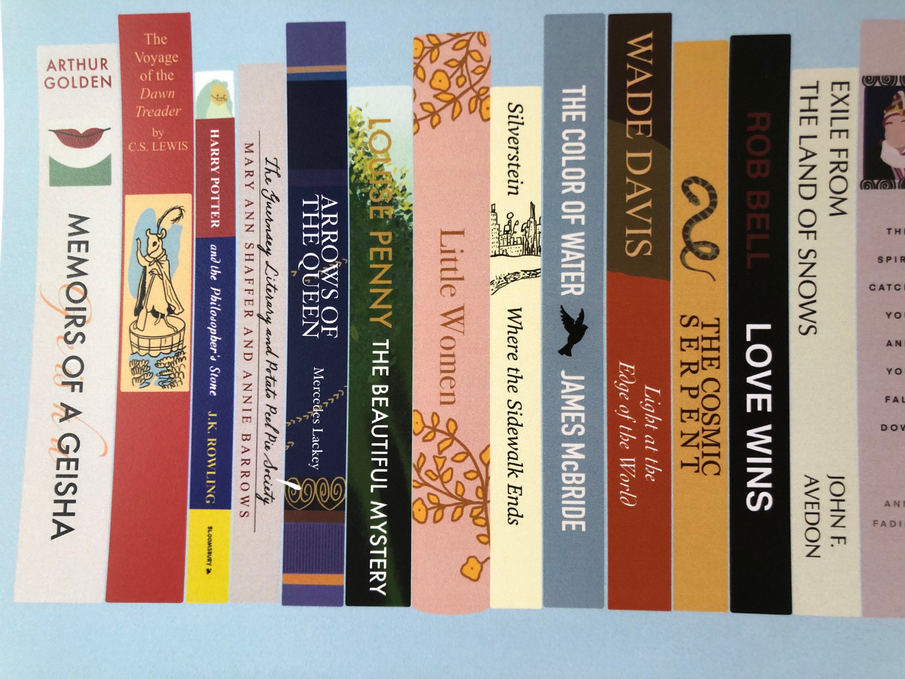 Customized Bookshelf print custom 20 books Etsy