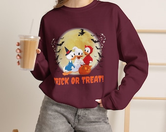 Duck Trio Trick or Treat sweatshirt | Halloween pumpkins, bats