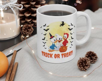 Halloween Duck trio Mug | Trick or Treat vintage pumpkin Mug
