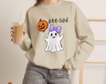 Boo-tiful Ghost Sweatshirt | Cute Halloween Ghost with Bow