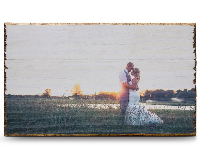 Photo of couple in a field on Wood, Picture on Wood 