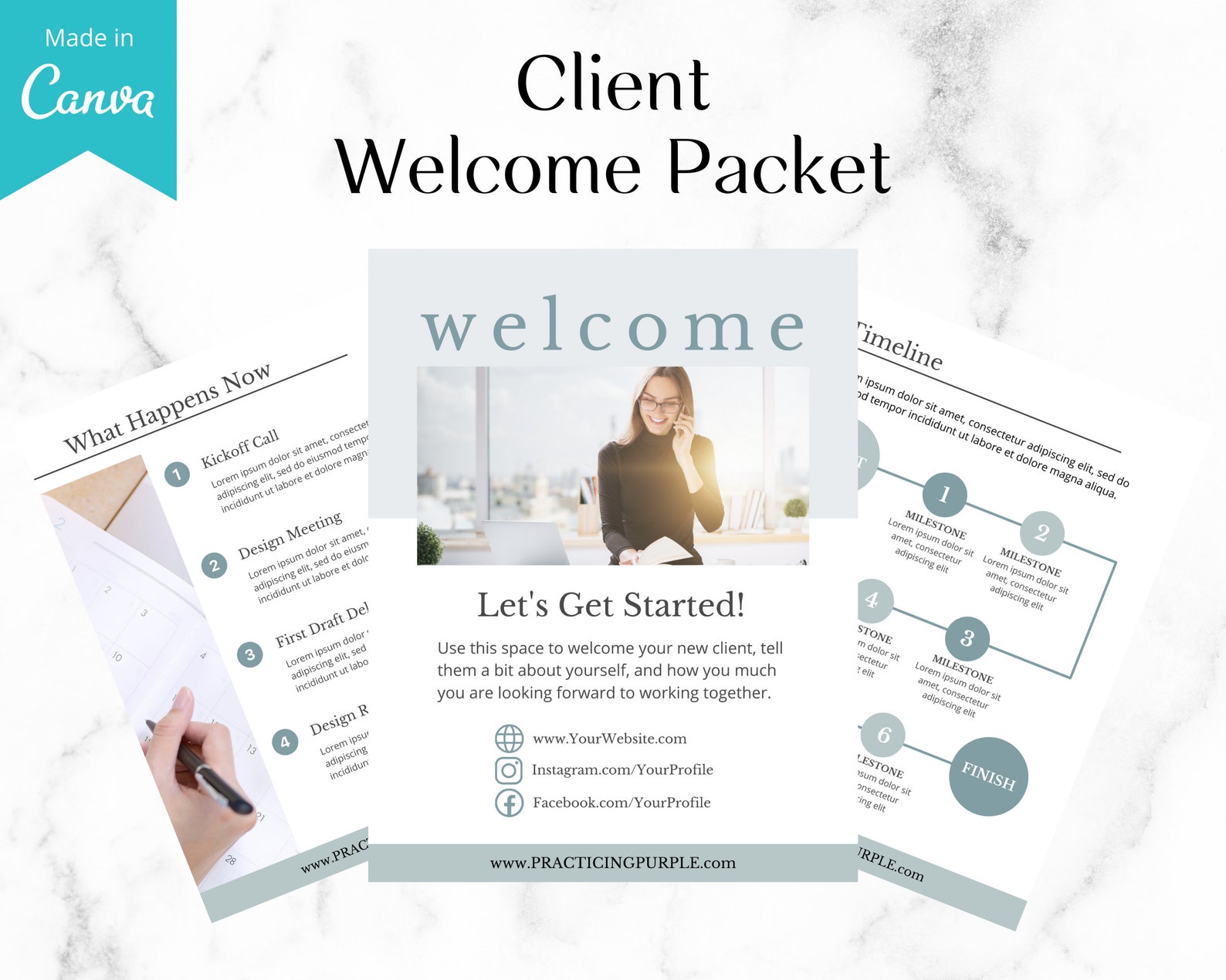 New Client Welcome Kit Client Welcome Packet Canva - Etsy Canada