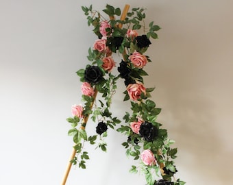 Wedding arch garland, silk flower garland, textile greenery garland, garland for mantel, table garland, flower arch