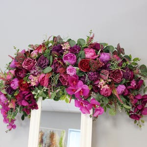 Arco fucsia viola rosa acceso, decorazioni per pergolato per matrimonio, fiori luminosi per matrimonio