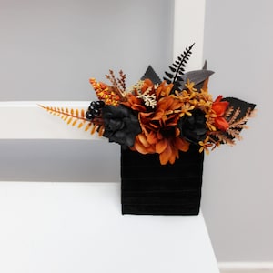 Rust black pocket square, Fiance pocket flowers, Groom boutonniere