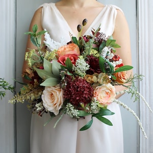 Rust terracota wedding bouquet, Boho bouquet bride, Fall wedding bouquet