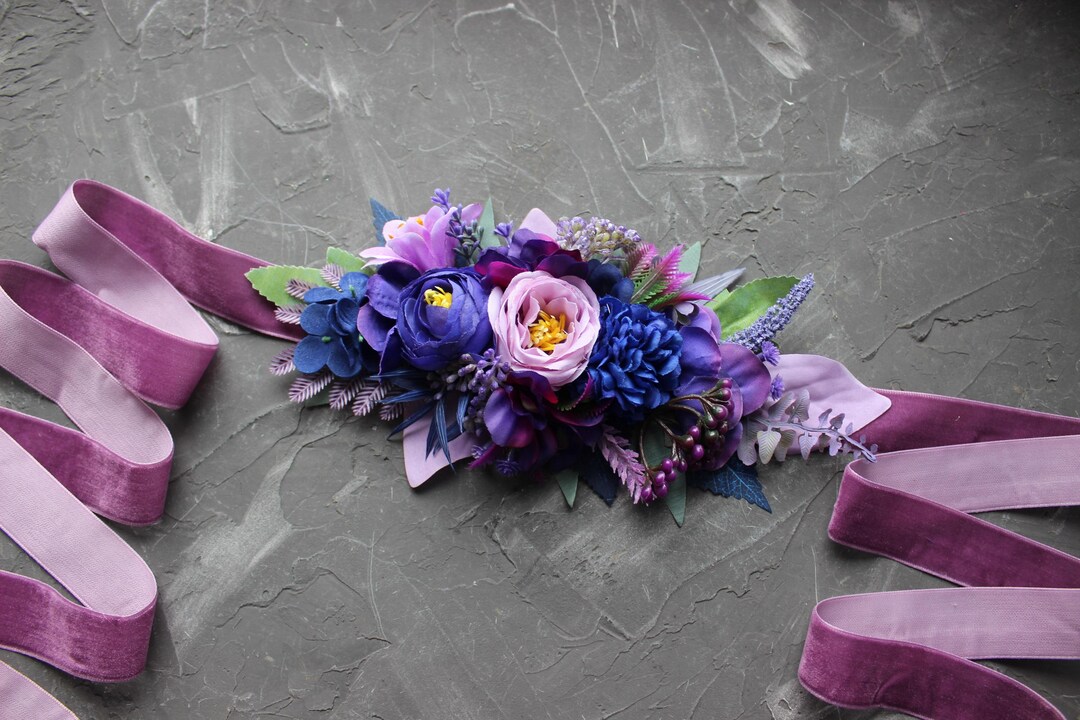 purple sash for dress Women Wrap Tie Belt Sash Silk Lavender Light Purple Fabric Skinny Waistband XS S